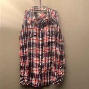 Levi's Red and Blue Checkered Plaid Shirt Size XS